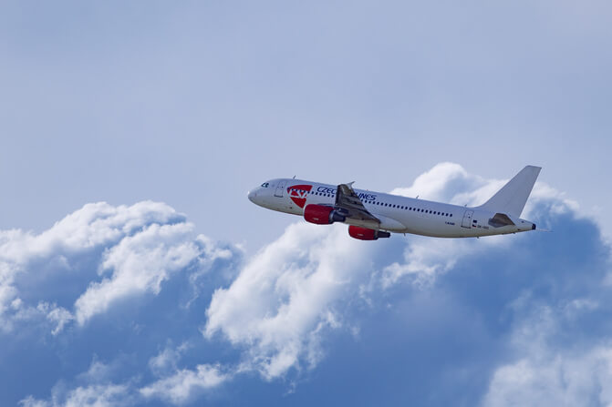 csa a320 in the clouds