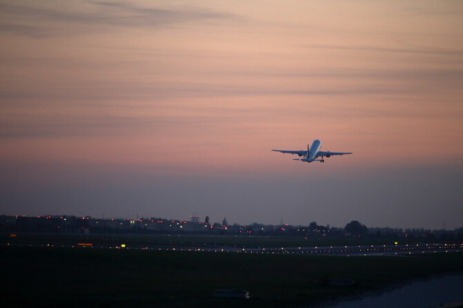 sunset takeoff from rwy 24